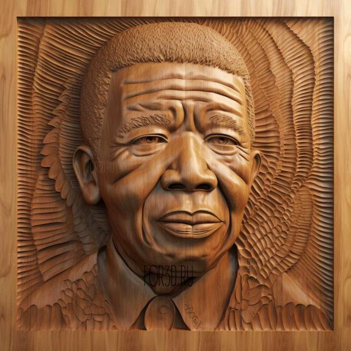 Nelson Mandela 3 stl model for CNC